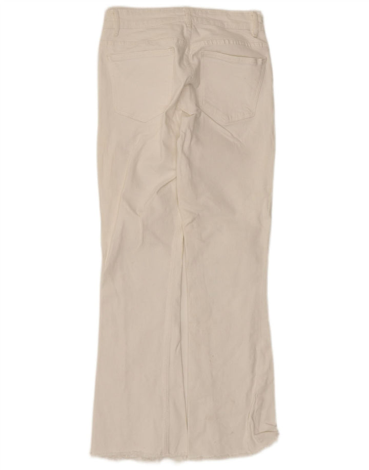 Zara Jean évasé femme EU 38 Small W28 L26 coton blanc