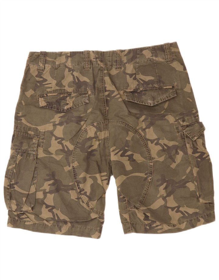 SUPERDRY Short Cargo Homme W29 Petit Kaki Camouflage Coton