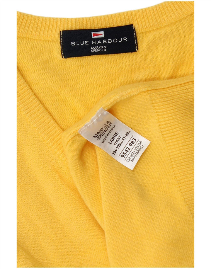 Marks & Spencer Pull à col en V Blue Harbor pour hommes, grand jaune