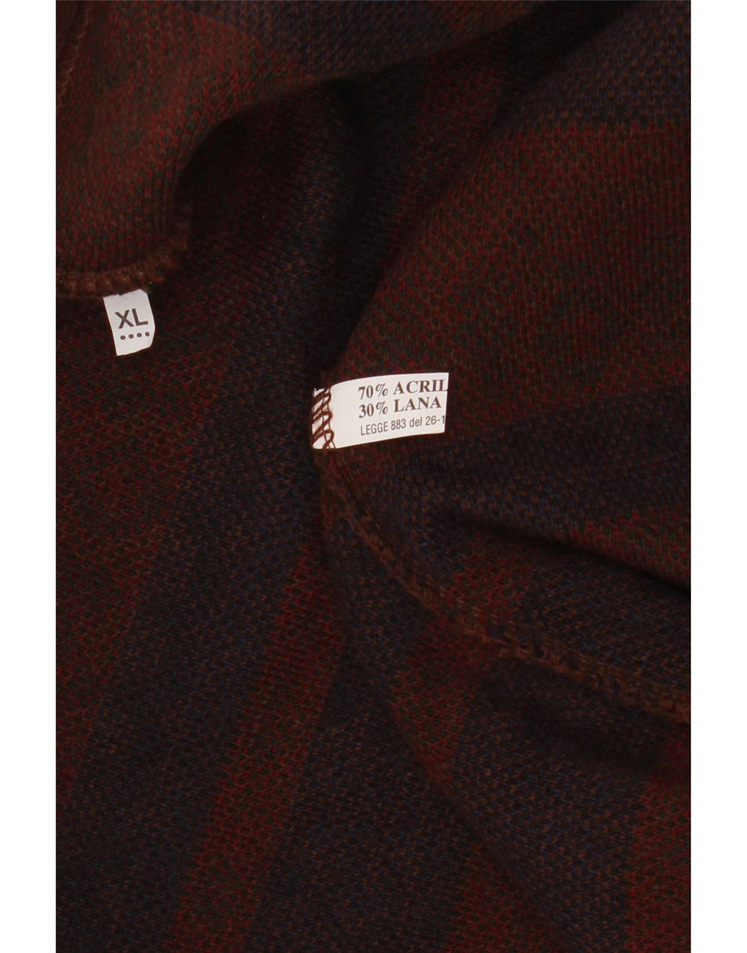 VINTAGE Pull Cardigan Homme XL Marron Fair Isle Acrylique