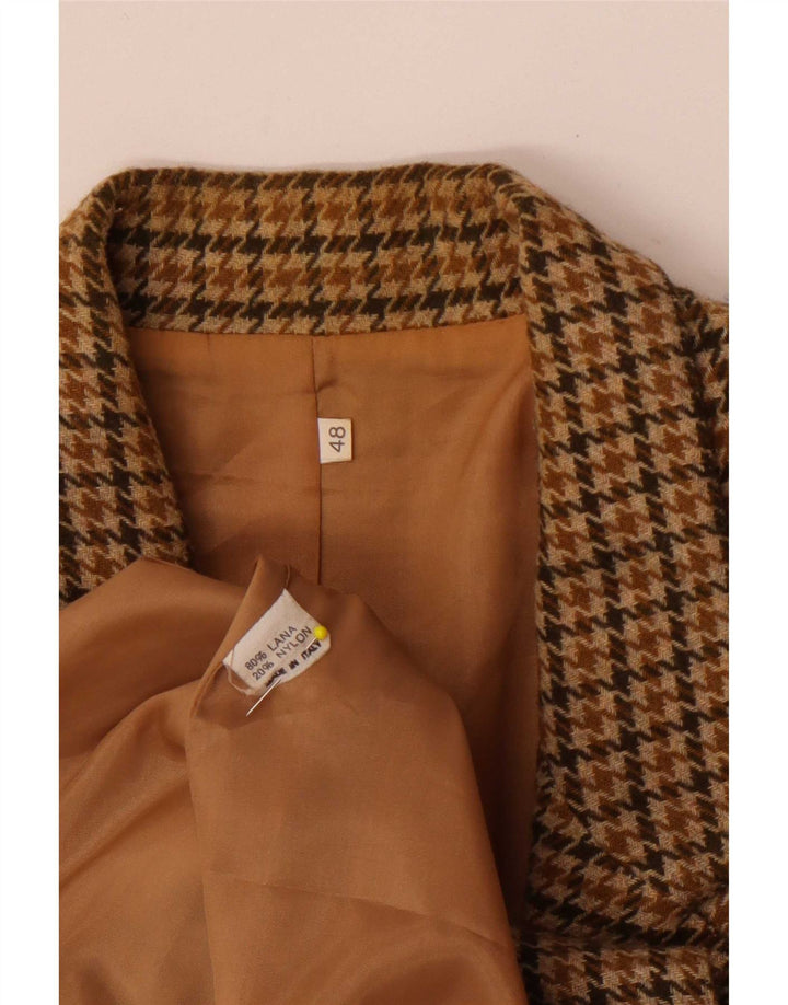 Vintage Blazer 2 boutons pour femme IT 48 XL Laine pied-de-poule marron