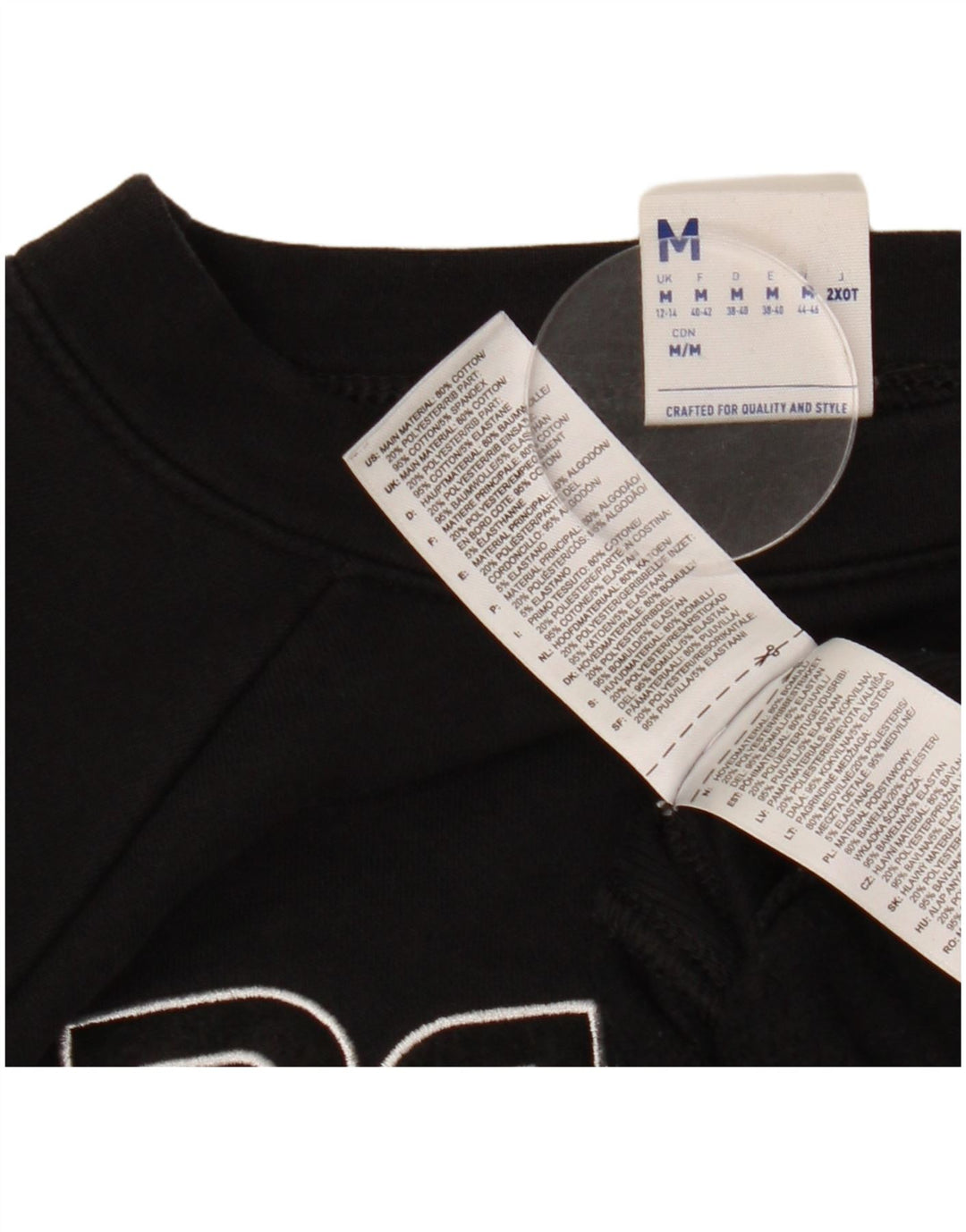 REEBOK Sweat-shirt graphique pour femme UK 44 en coton noir moyen