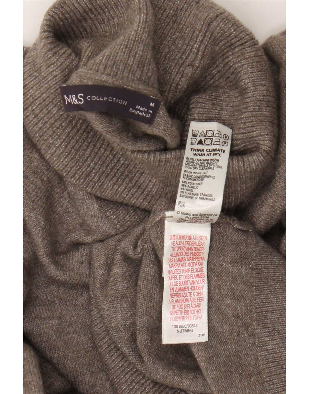 Marks & Spencer Pull col roulé pour homme en polyester marron moyen