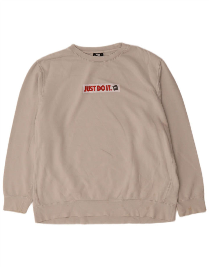 Nike Sweat-shirt graphique pour homme en coton blanc 2XL