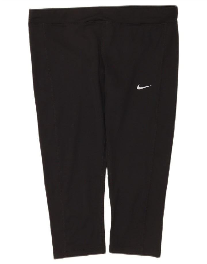 Nike Legging Capri Dri Fit pour femme UK 14 Large Noir Polyester