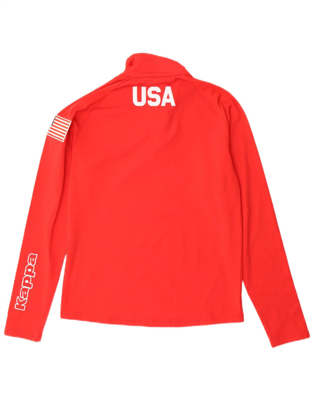 Kappa Haut de Survêtement Graphique à Col Zippé Homme Rouge Moyen Polyester