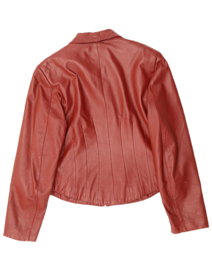 Vintage Womens Leather Jacket UK 14 Large Red Leather