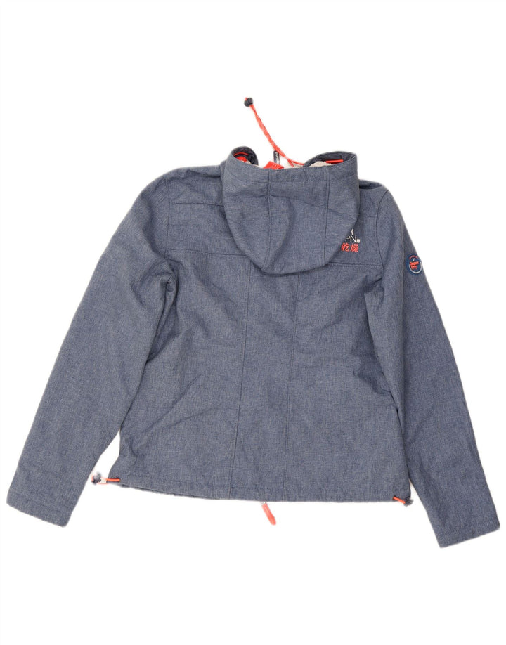 Superdry Veste coupe-vent à capuche The Windtrekker pour femme UK 14 Bleu moyen