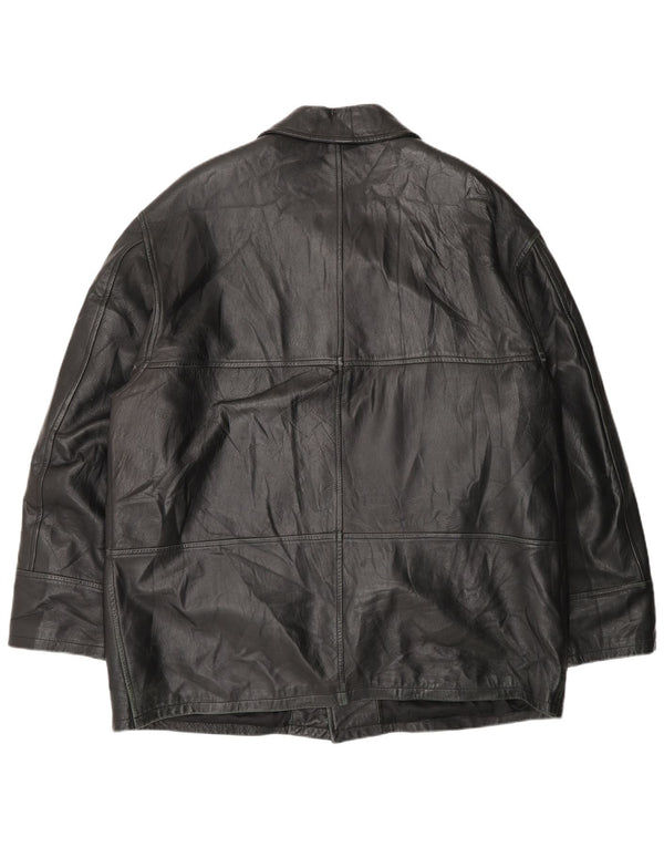 Veste en cuir homme vintage IT 54 2XL Cuir noir