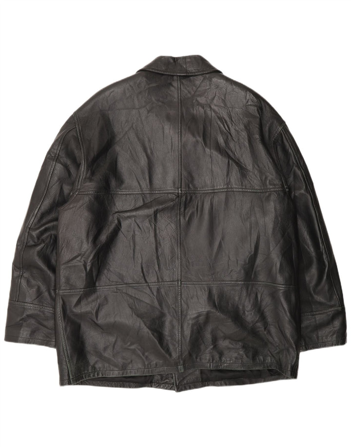 Veste en cuir homme vintage IT 54 2XL Cuir noir