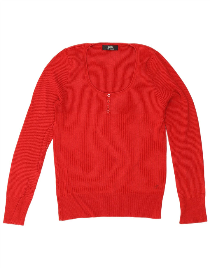 Marks & Spencer Pull col bateau pour femme UK 12 Viscose rouge moyen