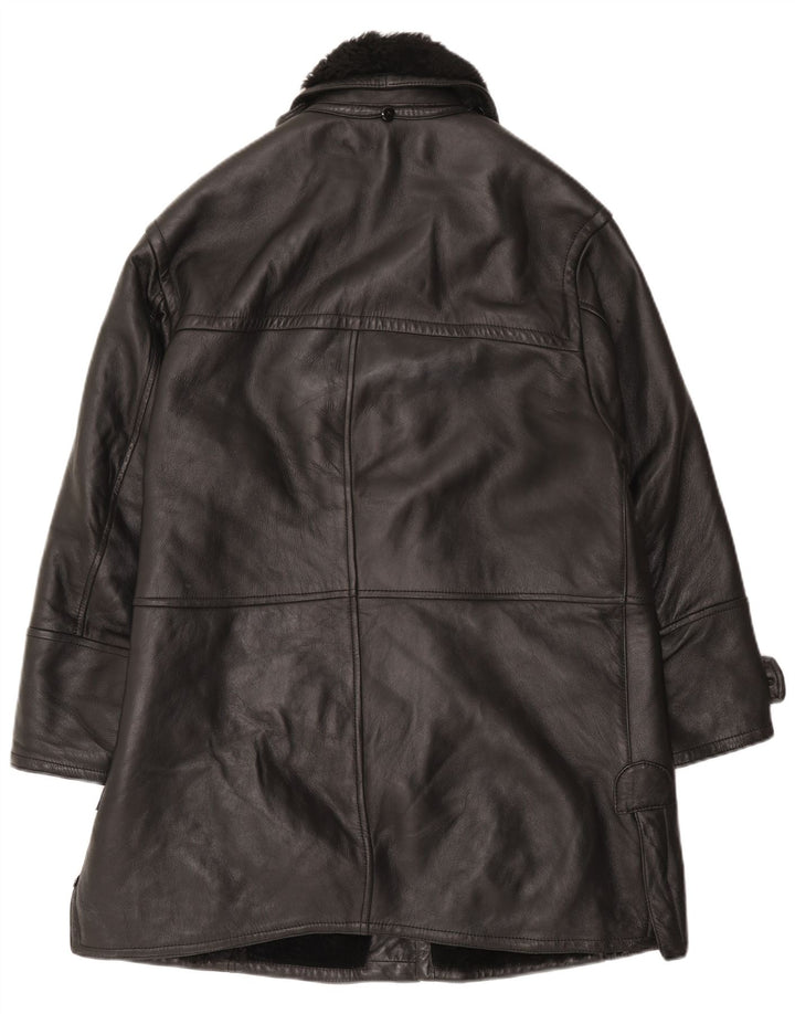 vintage Mens Shearling Overcoat IT 52 XL Noir Shearling