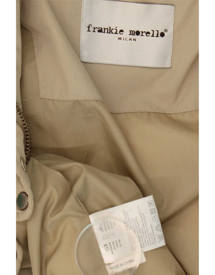 Frankie Morello Veste matelassée à capuche pour femme IT 42 Small Beige Polyester
