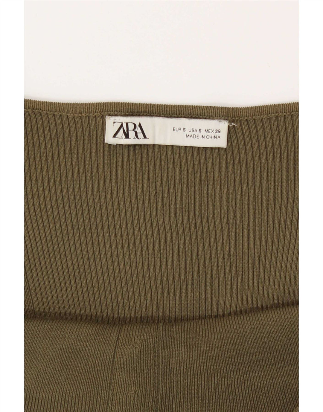 Zara Haut court à manches longues pour femme UK 8 Petit Vert