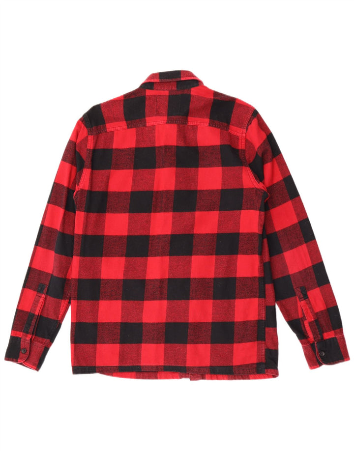 Hollister Chemise en flanelle pour hommes, petit carreaux rouges en coton