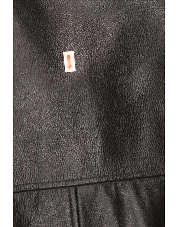 VINTAGE Mens Leather Jacket UK 38 Medium Black Leather Vintage Vintage and Second-Hand Vintage from Messina Hembry 