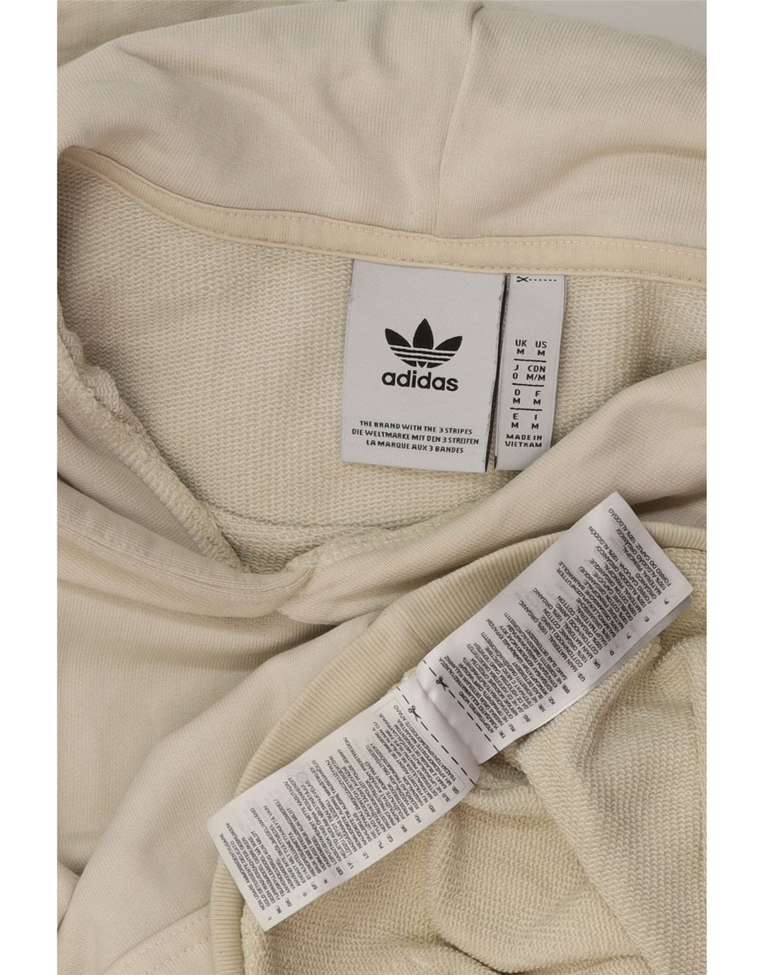 ADIDAS Sweat à capuche pour femme UK 14 Medium Off White Coton