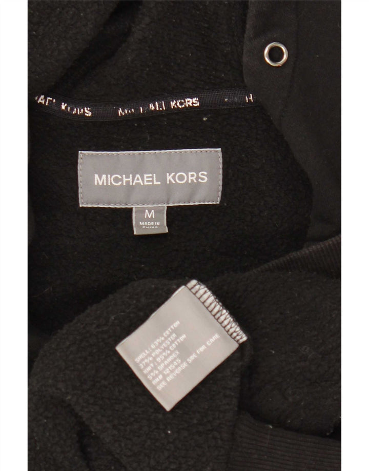 Michael Kors Pull à capuche zippé graphique pour homme en coton noir moyen