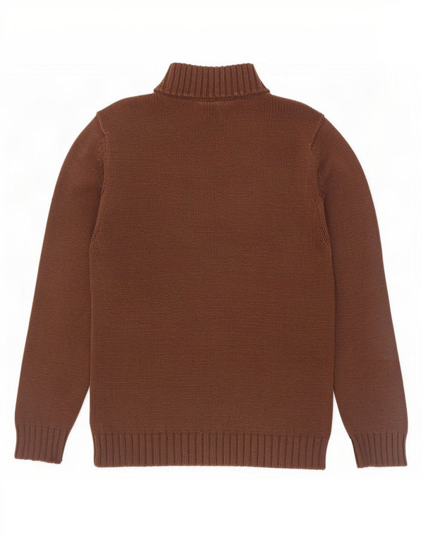 Chaps Pull à col zippé pour homme Petit coton marron