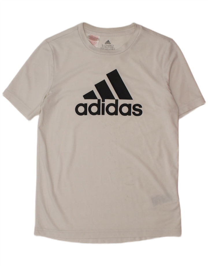 ADIDAS Haut T-Shirt Graphique Garçon 11-12 ans Blanc Polyester