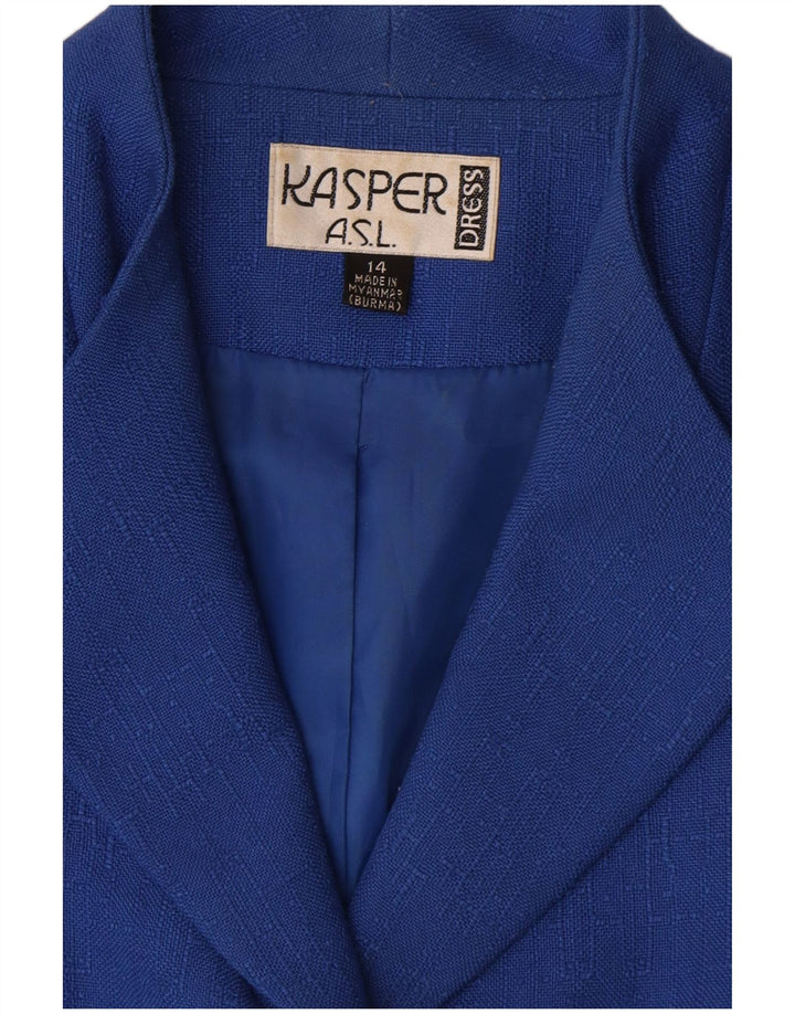 Kasper Veste blazer à manches courtes 4 boutons pour femme UK 14 Large Bleu