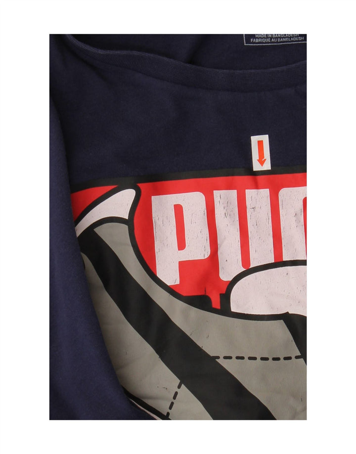 PUMA T-Shirt Graphique Homme XL Bleu Marine Coton