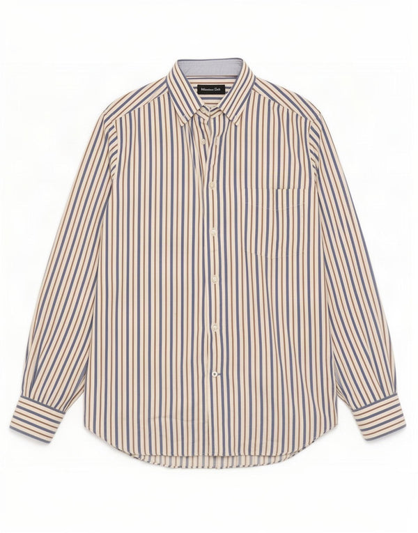 Massimo Dutti Chemise Homme Bleu Moyen Rayé Coton