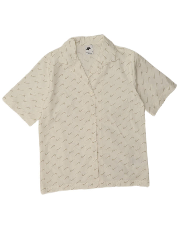 Nike Chemise graphique à manches courtes pour femme UK 10 Petit coton blanc