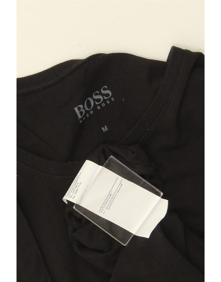 HUGO BOSS T-Shirt Top Noir Moyen Coton Homme