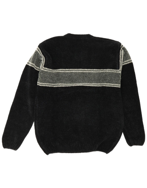 John F Gee Pull col V pour homme UK 44/46 XL Noir Colorblock Acrylique