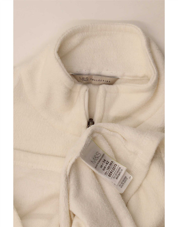 Marks & Spencer Veste polaire pour femme UK 14 Large Blanc Polyester