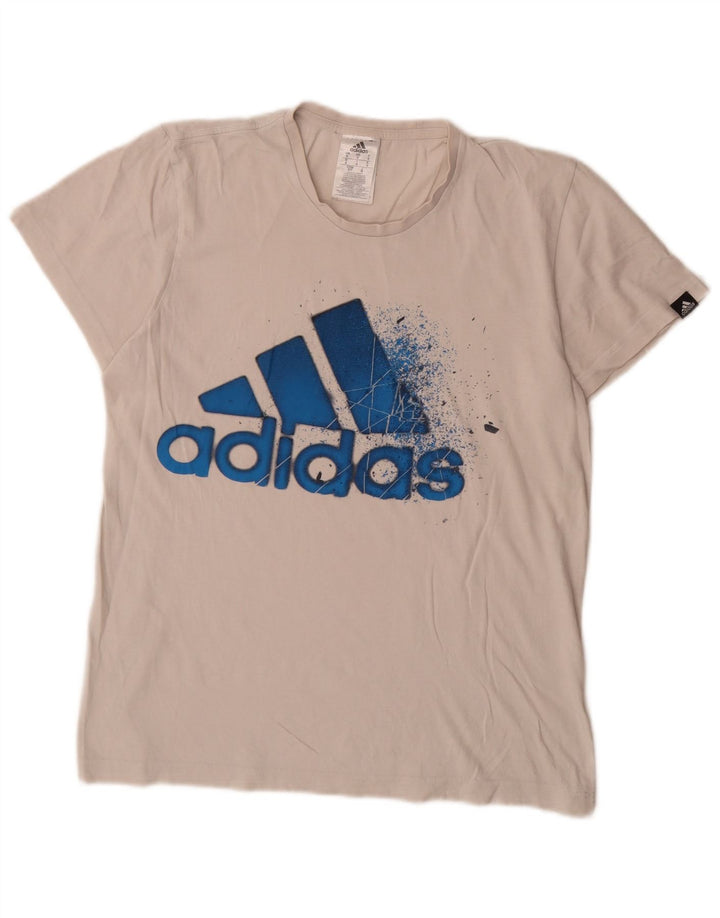 Adidas T-shirt graphique pour hommes, petit haut en coton blanc
