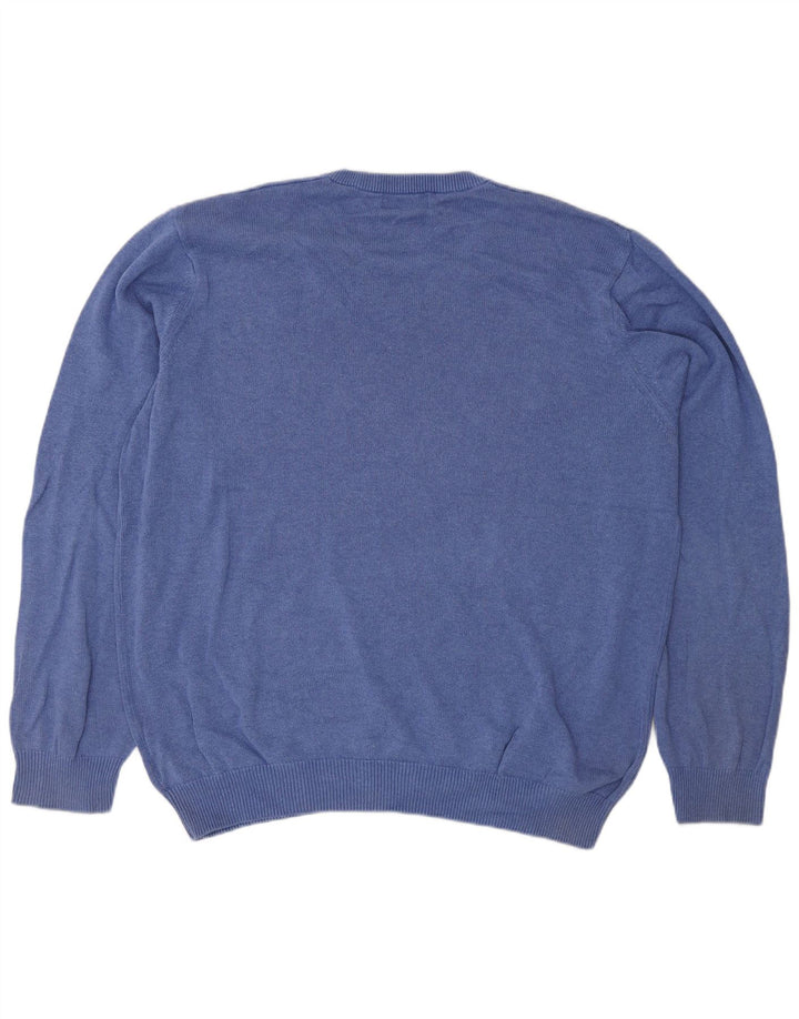 Marks & Spencer Pull col V pour homme XL en coton bleu