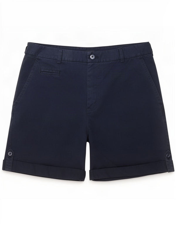 Marks & Spencer Short Chino pour Femme UK 14 Large W34 Bleu Marine Coton
