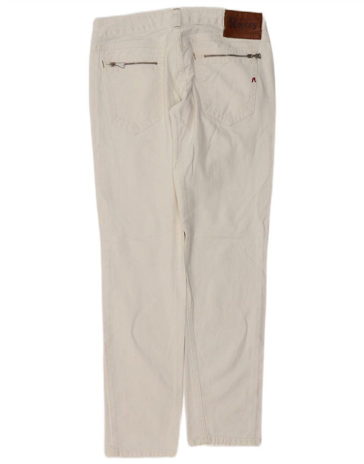 REPLAY Jean droit Femme W29 L30 Blanc Coton