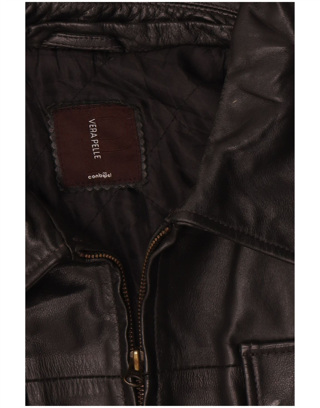 Conbipel Veste en cuir pour homme UK 40 Grand cuir noir