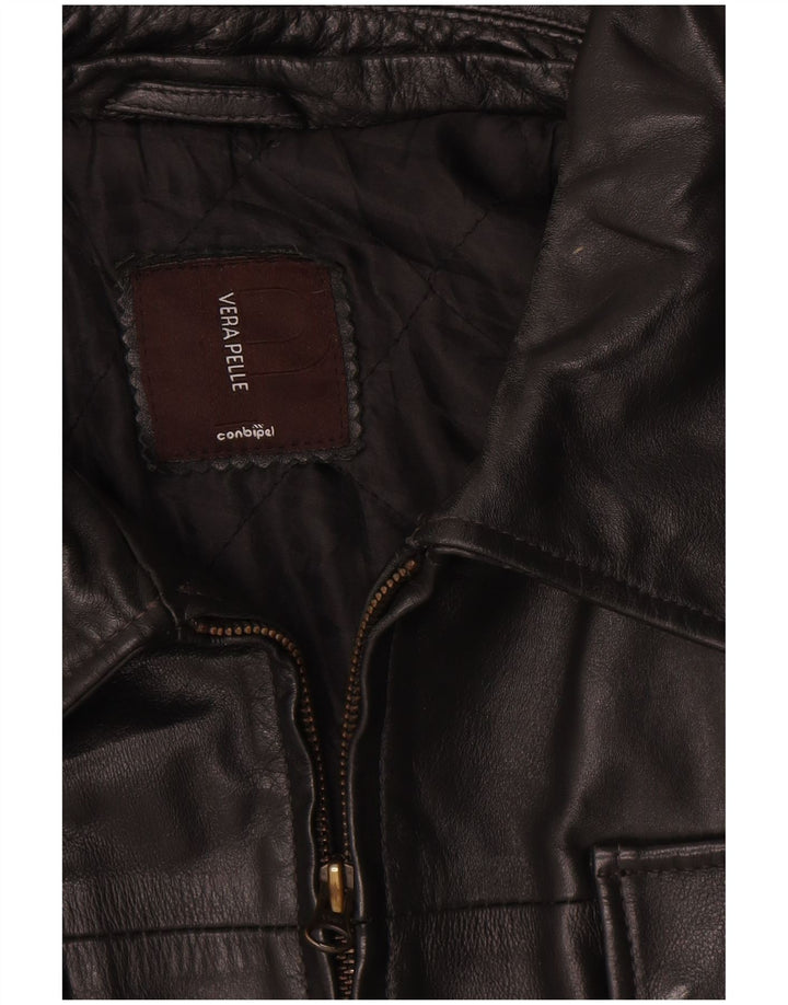 Conbipel Veste en cuir pour homme UK 40 Grand cuir noir