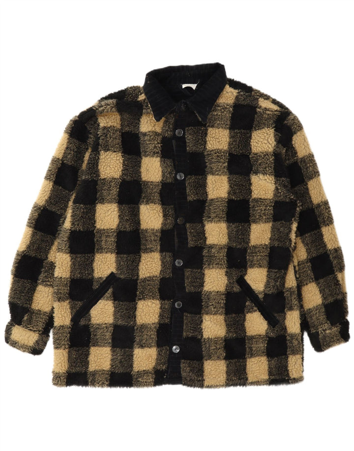 Veste polaire homme vintage UK 42 XL Noir Gingham Polyester