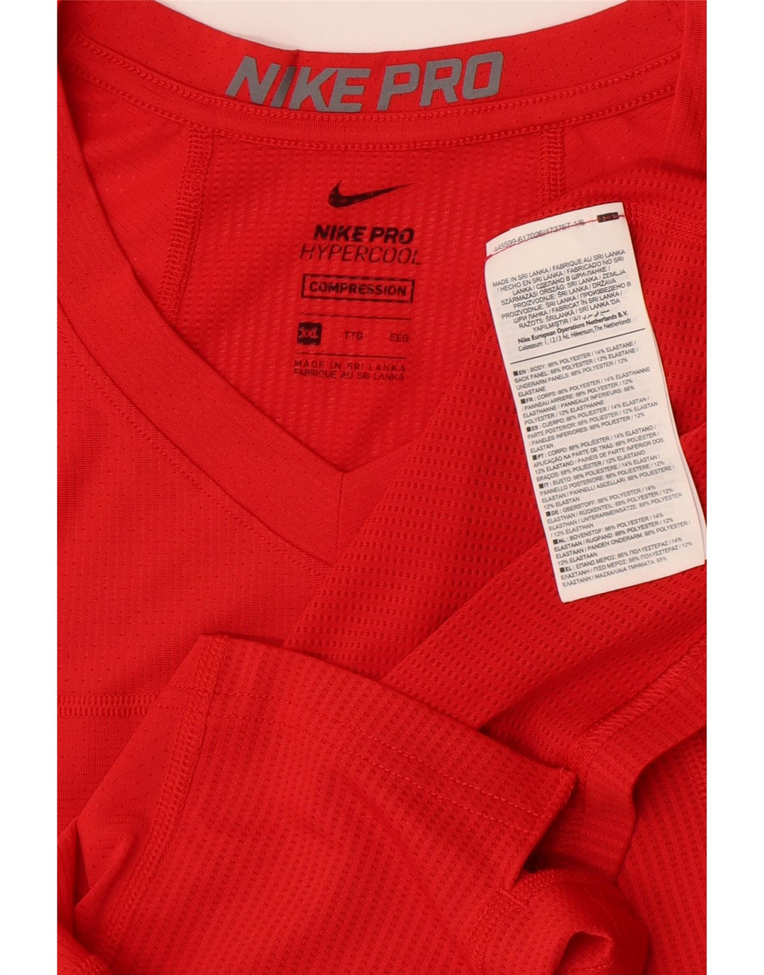 Nike T-shirt de compression pour femme UK 20 2XL Rouge Polyester