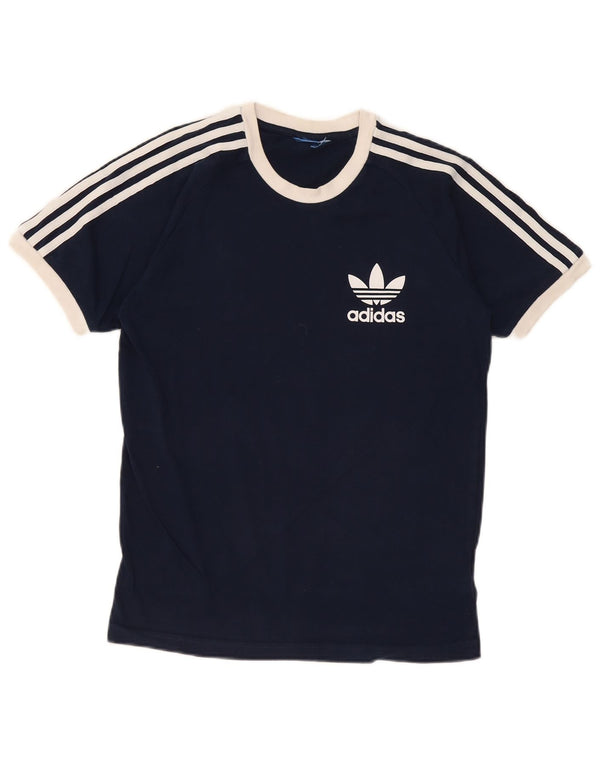 Adidas T-shirt graphique pour homme en coton bleu marine Taille S