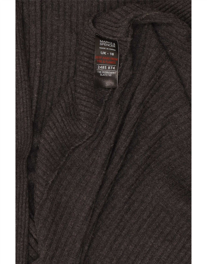 Marks & Spencer Pull cardigan ouvert long pour femme UK 16 Large Gris