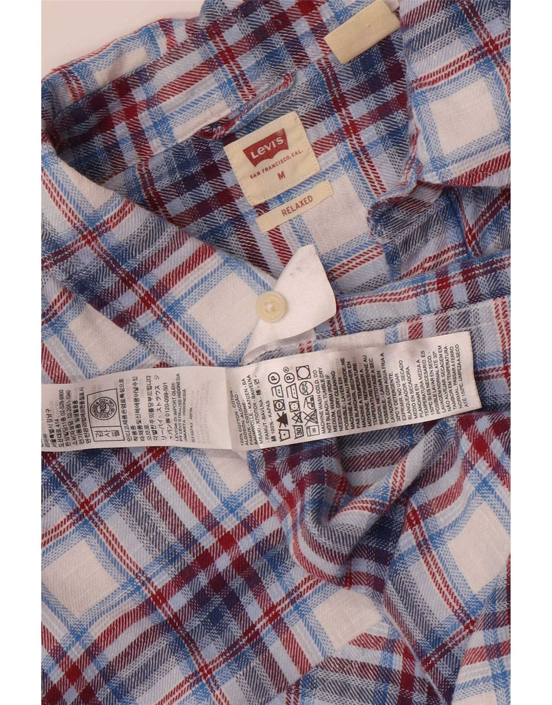 Levi's Chemise Flannel Homme Bleu Moyen Carreaux Coton