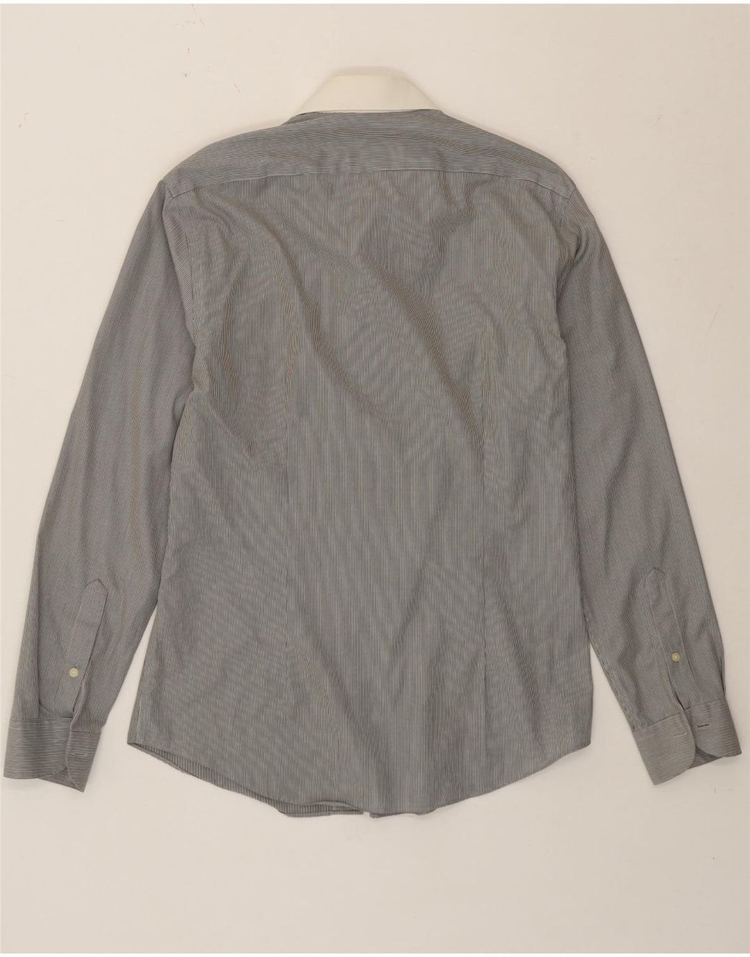 Calvin Klein Chemise formelle pour homme Taille 39 15 1/2 Gris moyen à fines rayures