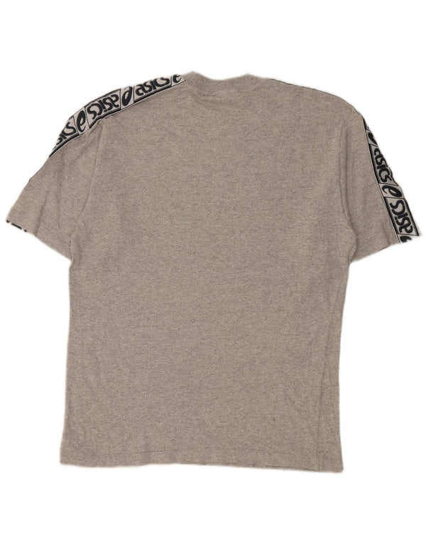 Asics T-Shirt Graphique Homme Gris Moyen Colourblock Cotton