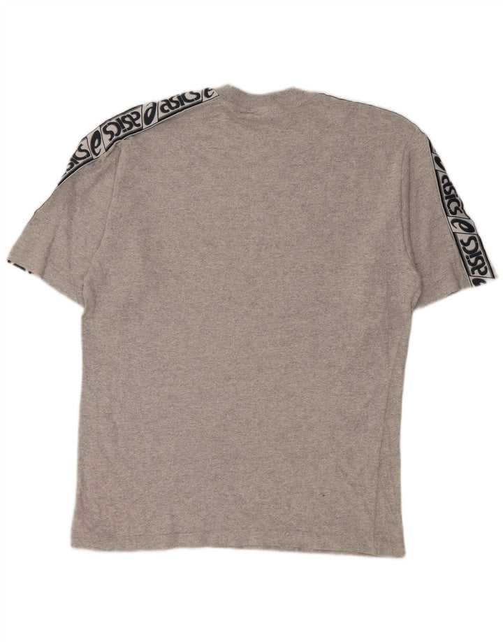 Asics T-Shirt Graphique Homme Gris Moyen Colourblock Cotton