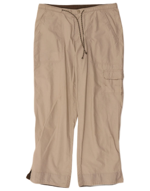Columbia Pantalon court cargo à jambe large pour femme Petit W27 L24 Coton beige