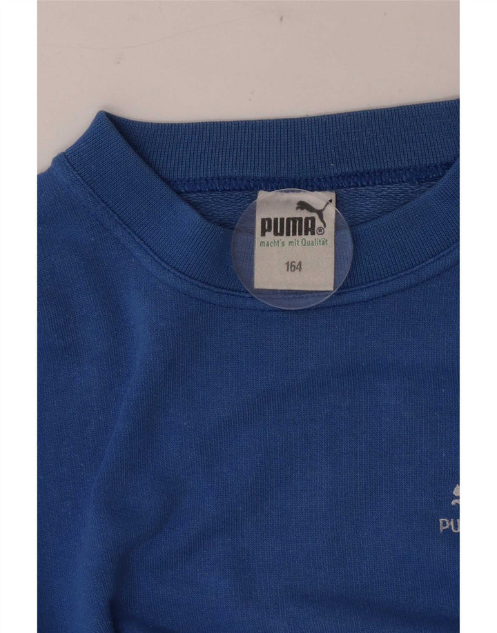 Puma Sweatshirt Garçon 13-14 ans Bleu Coton
