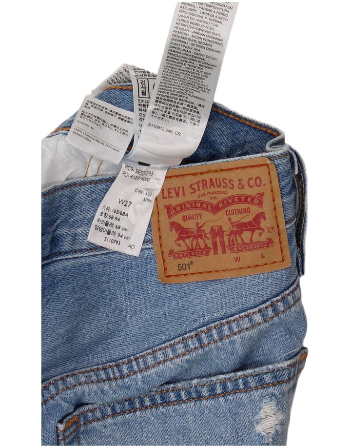 LEVI'S Short en jean vieilli 501 W27 pour femme en coton bleu petit
