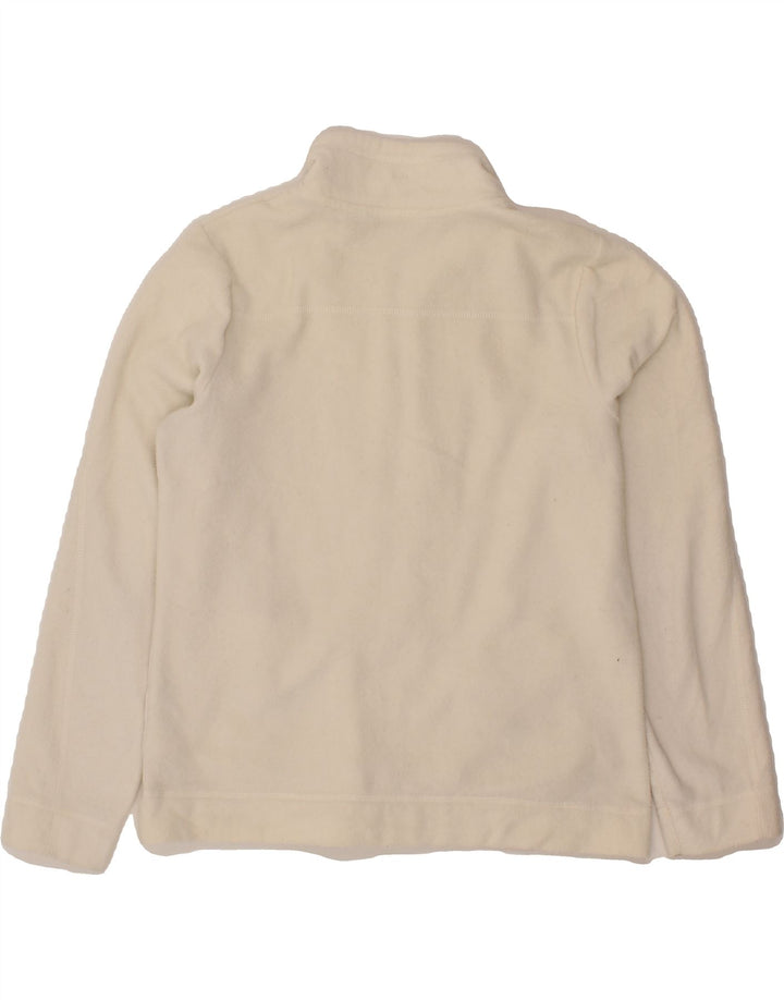 IZOD Womens Fleece Jacket UK 12 Medium Off White Colourblock Polyester Vintage Izod and Second-Hand Izod from Messina Hembry 