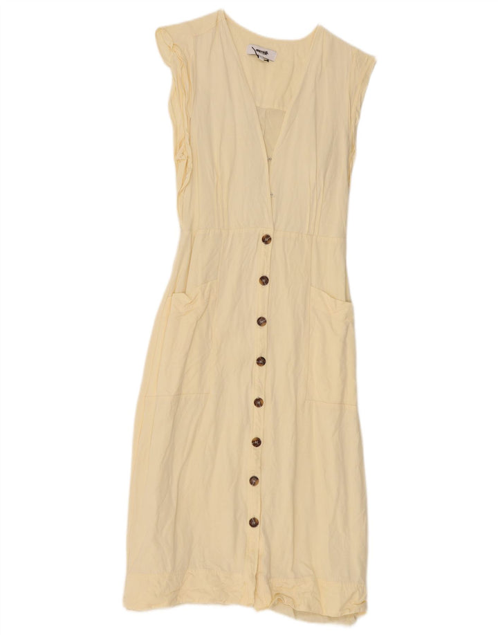 REISS Robe fourreau pour femme UK 10 Small Beige Viscose
